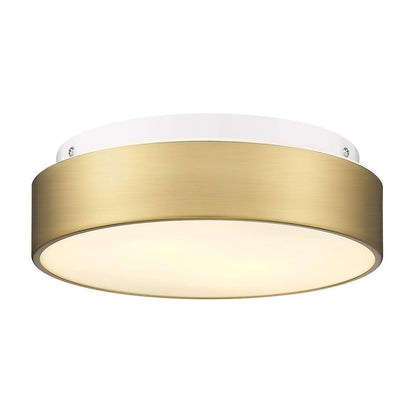 2-Light Flush Mount Ceiling Light with Frosted Glass Shade - 12.0 In. L X 12.0 In. W X 3.5 In. H