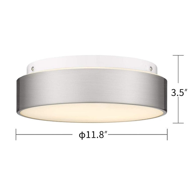 2-Light Flush Mount Ceiling Light with Frosted Glass Shade - 12.0 In. L X 12.0 In. W X 3.5 In. H
