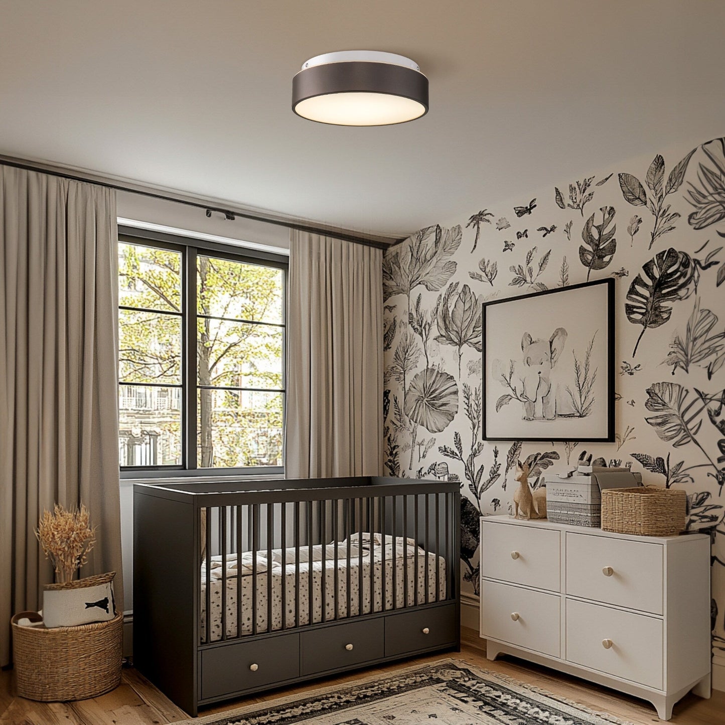 2-Light Flush Mount Ceiling Light with Frosted Glass Shade - 12.0 In. L X 12.0 In. W X 3.5 In. H