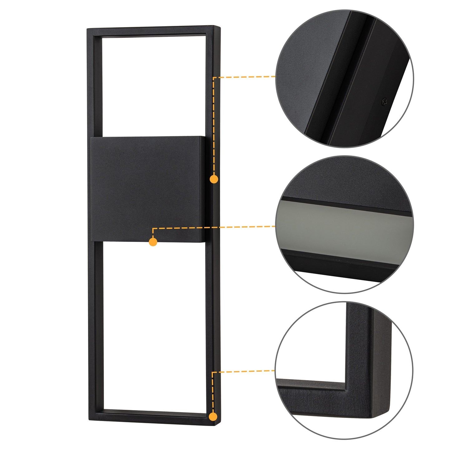 2-Light Matte Black Integrated LED Outdoor Wall Light Sconce