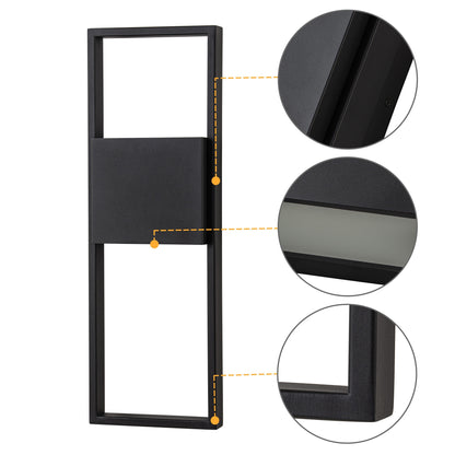 2-Light Matte Black Integrated LED Outdoor Wall Light Sconce