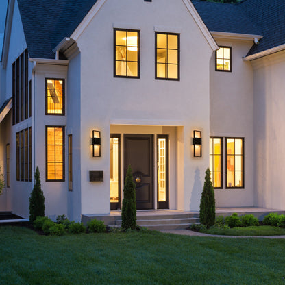 2-Light Matte Black Integrated LED Outdoor Wall Light Sconce