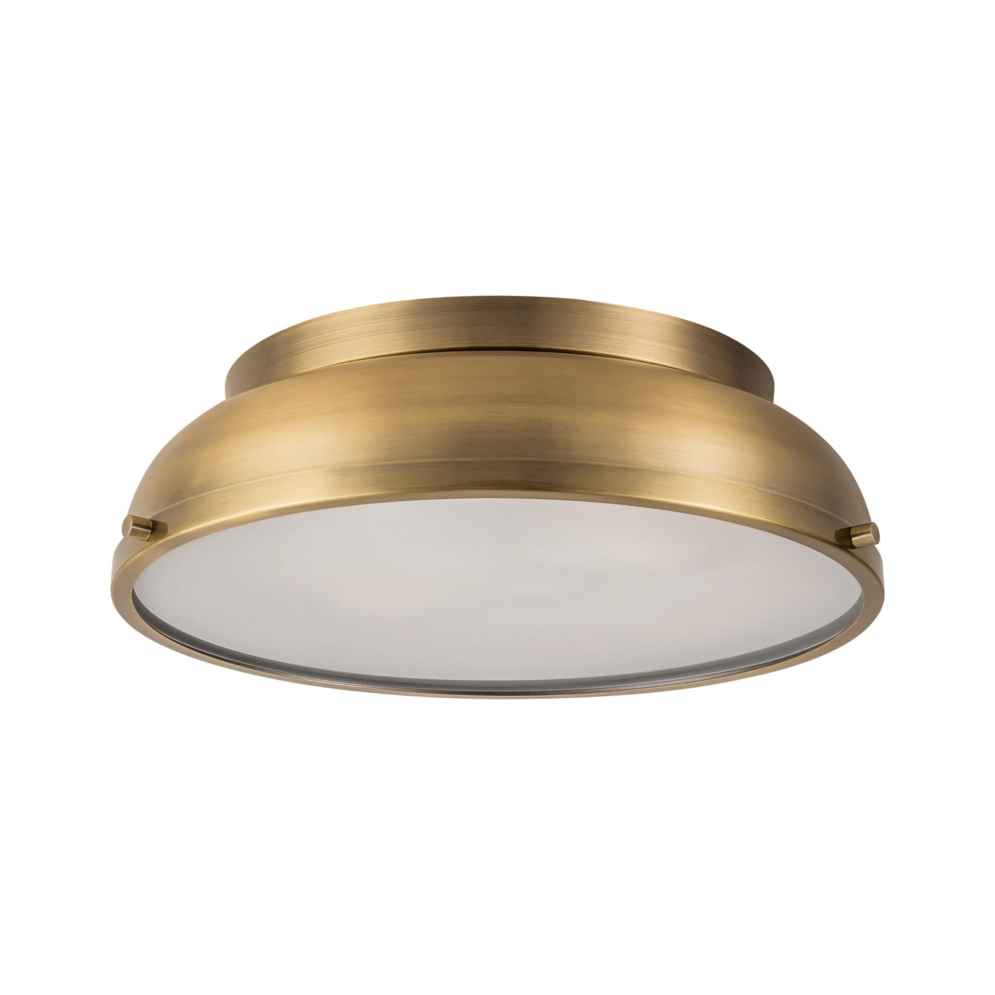2-Light Mid-Century Modern Aged Bronze Frosted Glass Cylinder Drum Dome Flush Mount Ceiling Lights - Aged Bronze