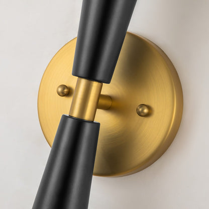 2-Light Up & Down Dual Cone Vanity Light Horn Hourglass LED Wall Sconce