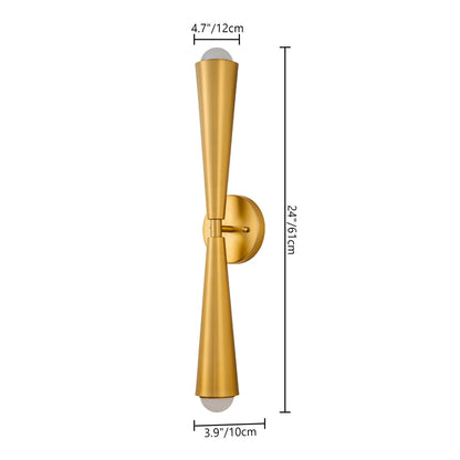 2-Light Up & Down Dual Cone Vanity Light Horn Hourglass LED Wall Sconce