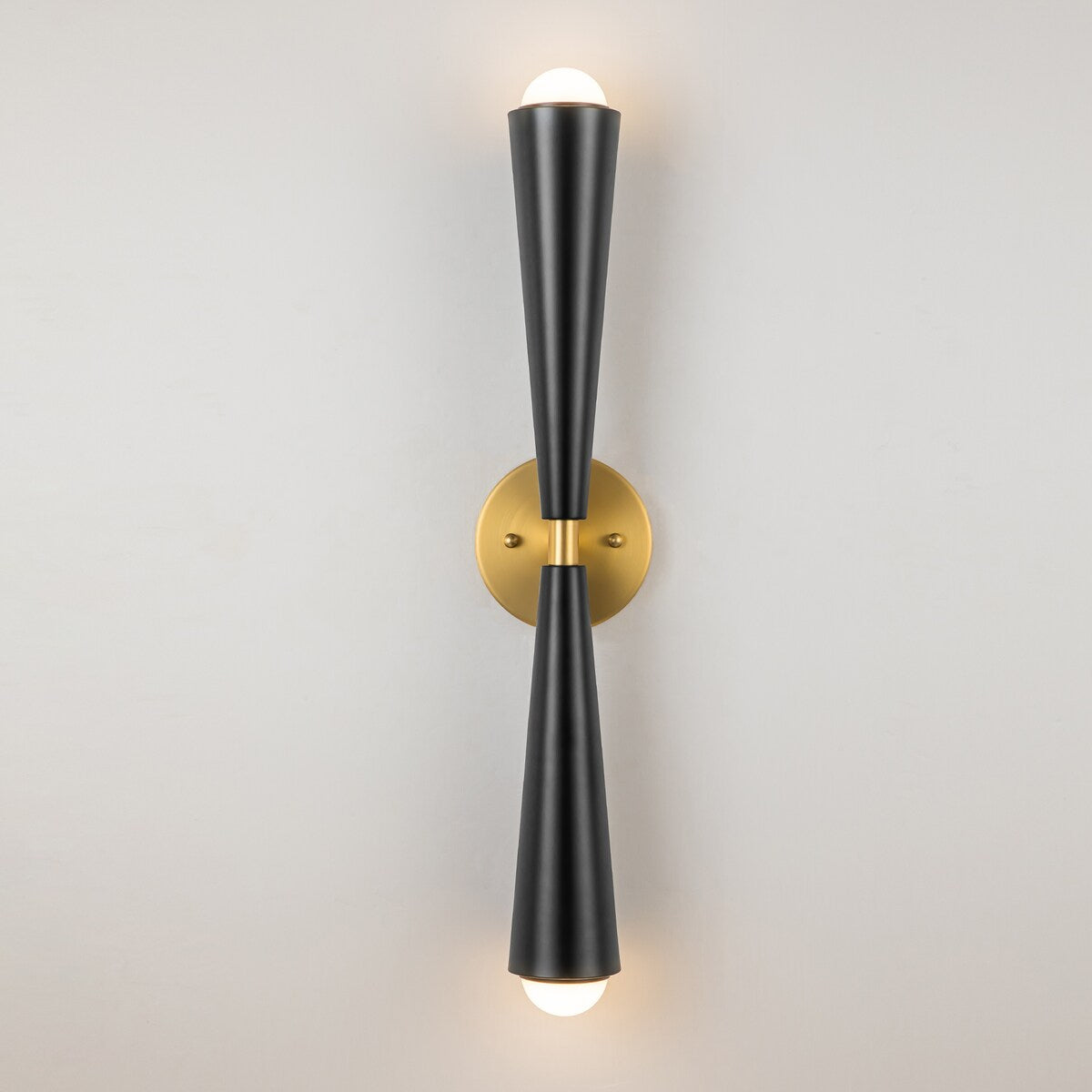 2-Light Up & Down Dual Cone Vanity Light Horn Hourglass LED Wall Sconce