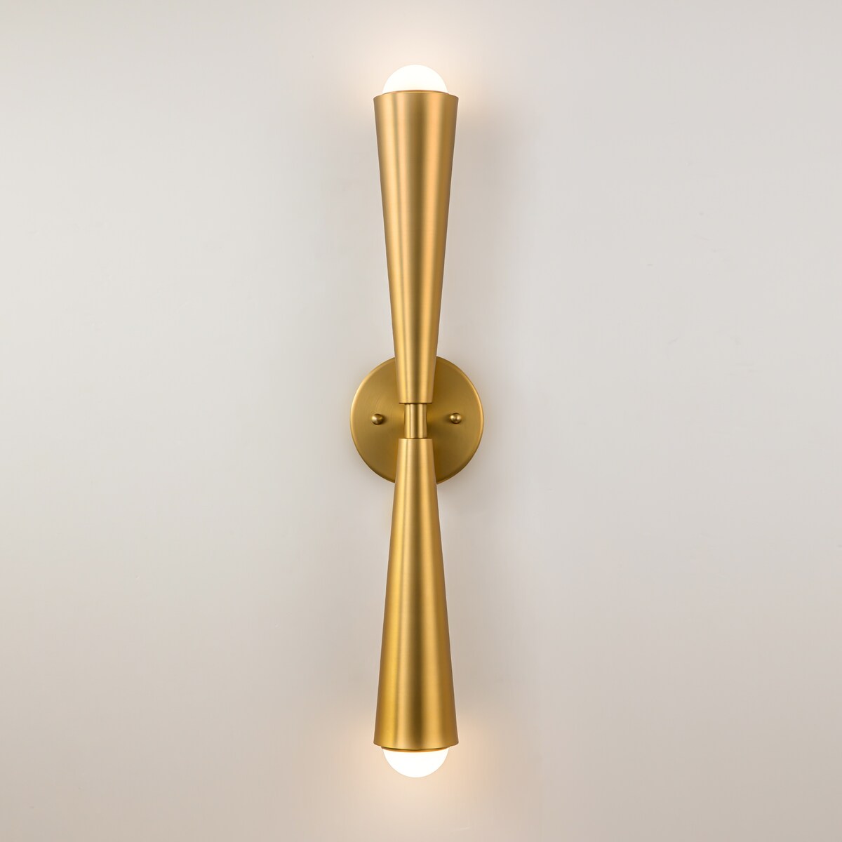 2-Light Up & Down Dual Cone Vanity Light Horn Hourglass LED Wall Sconce