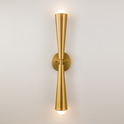 2-Light Up & Down Dual Cone Vanity Light Horn Hourglass LED Wall Sconce
