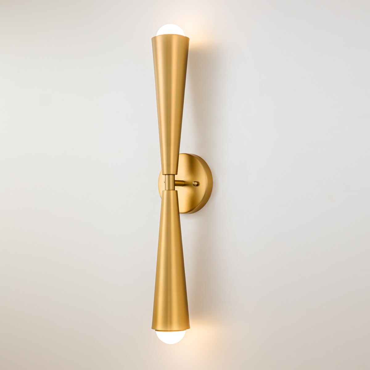 2-Light Up & Down Dual Cone Vanity Light Horn Hourglass LED Wall Sconce