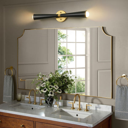 2-Light Up & Down Dual Cone Vanity Light Horn Hourglass LED Wall Sconce