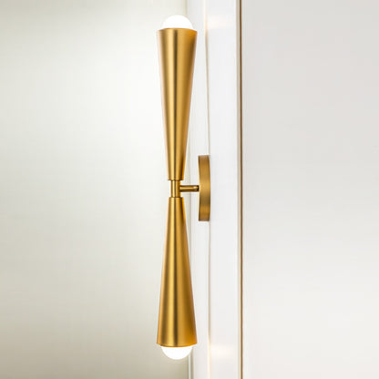 2-Light Up & Down Dual Cone Vanity Light Horn Hourglass LED Wall Sconce