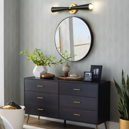 2-Light Up & Down Dual Cone Vanity Light Horn Hourglass LED Wall Sconce