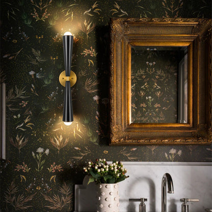 2-Light Up & Down Dual Cone Vanity Light Horn Hourglass LED Wall Sconce