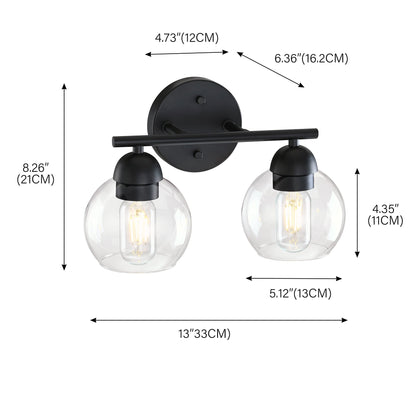 2-Light Vintage Bathroom Vanity Light Fixtures