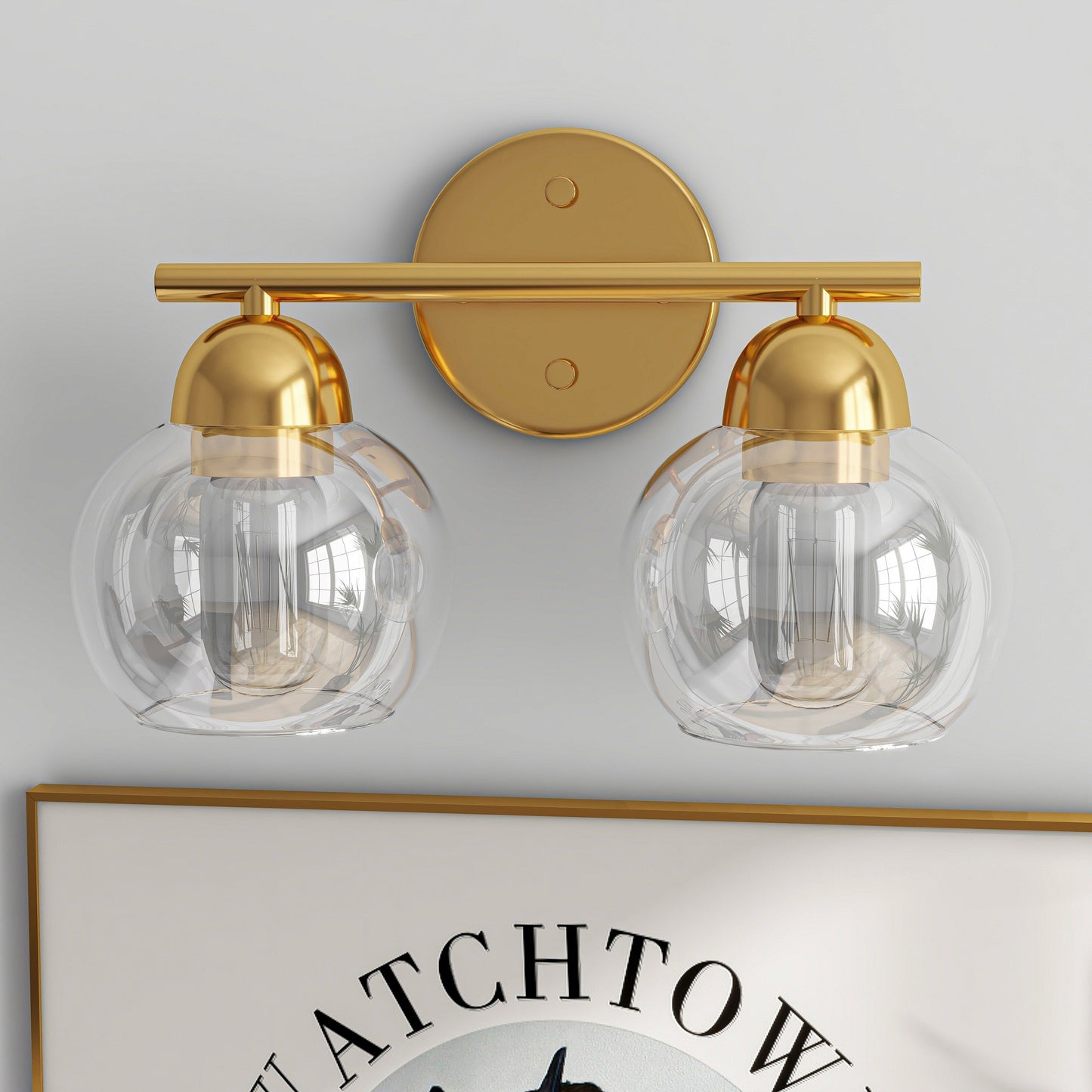 2-Light Vintage Bathroom Vanity Light Fixtures