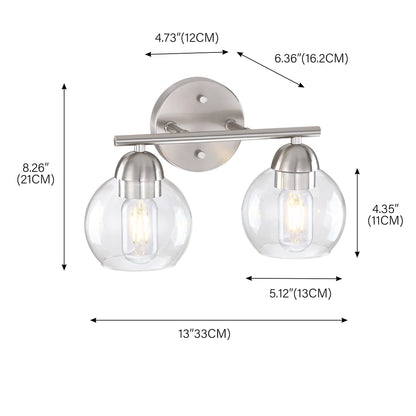 2-Light Vintage Bathroom Vanity Light Fixtures