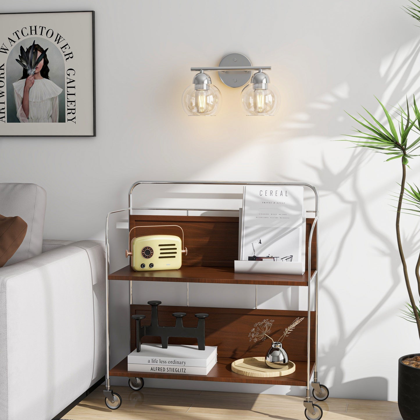 2-Light Vintage Bathroom Vanity Light Fixtures