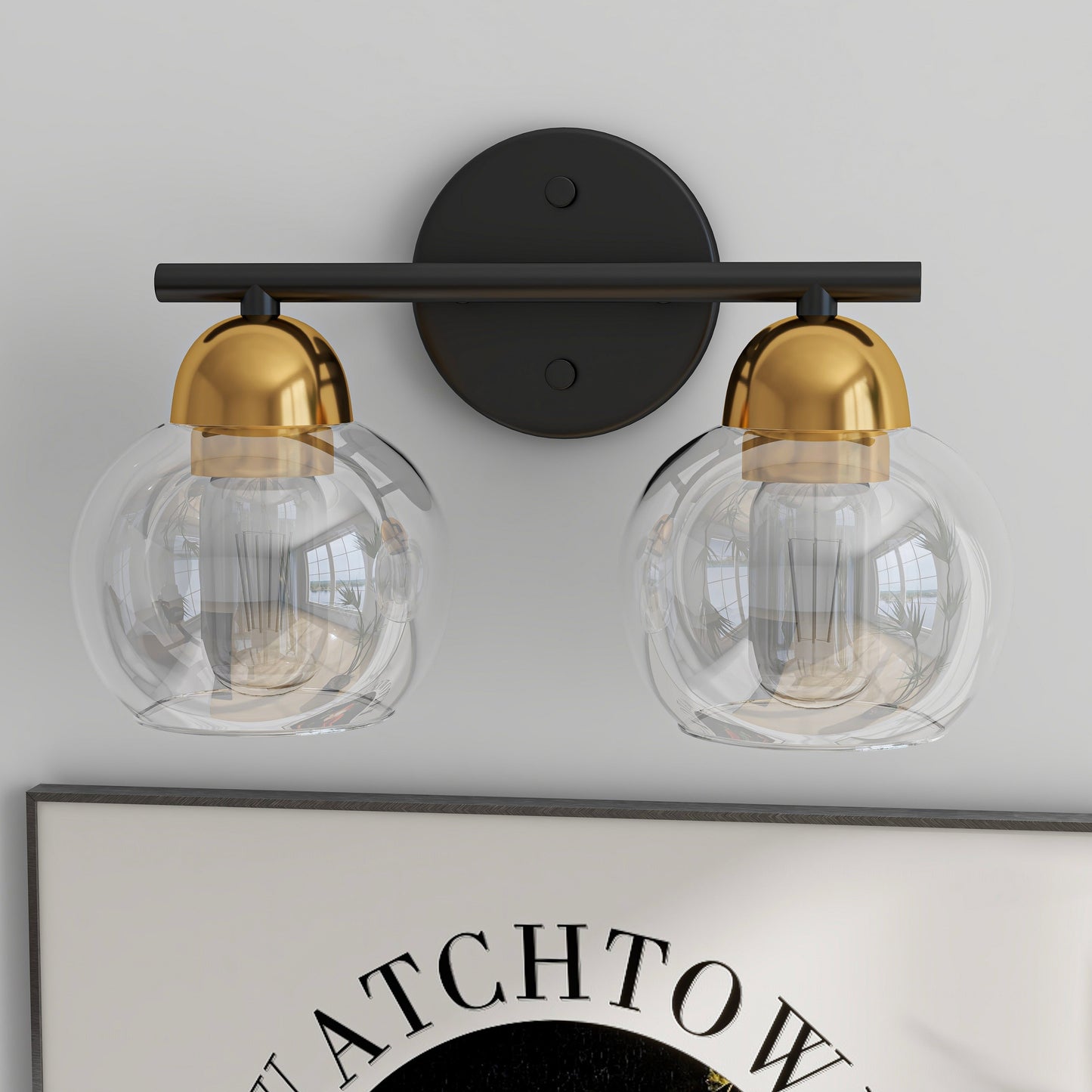 2-Light Vintage Bathroom Vanity Light Fixtures