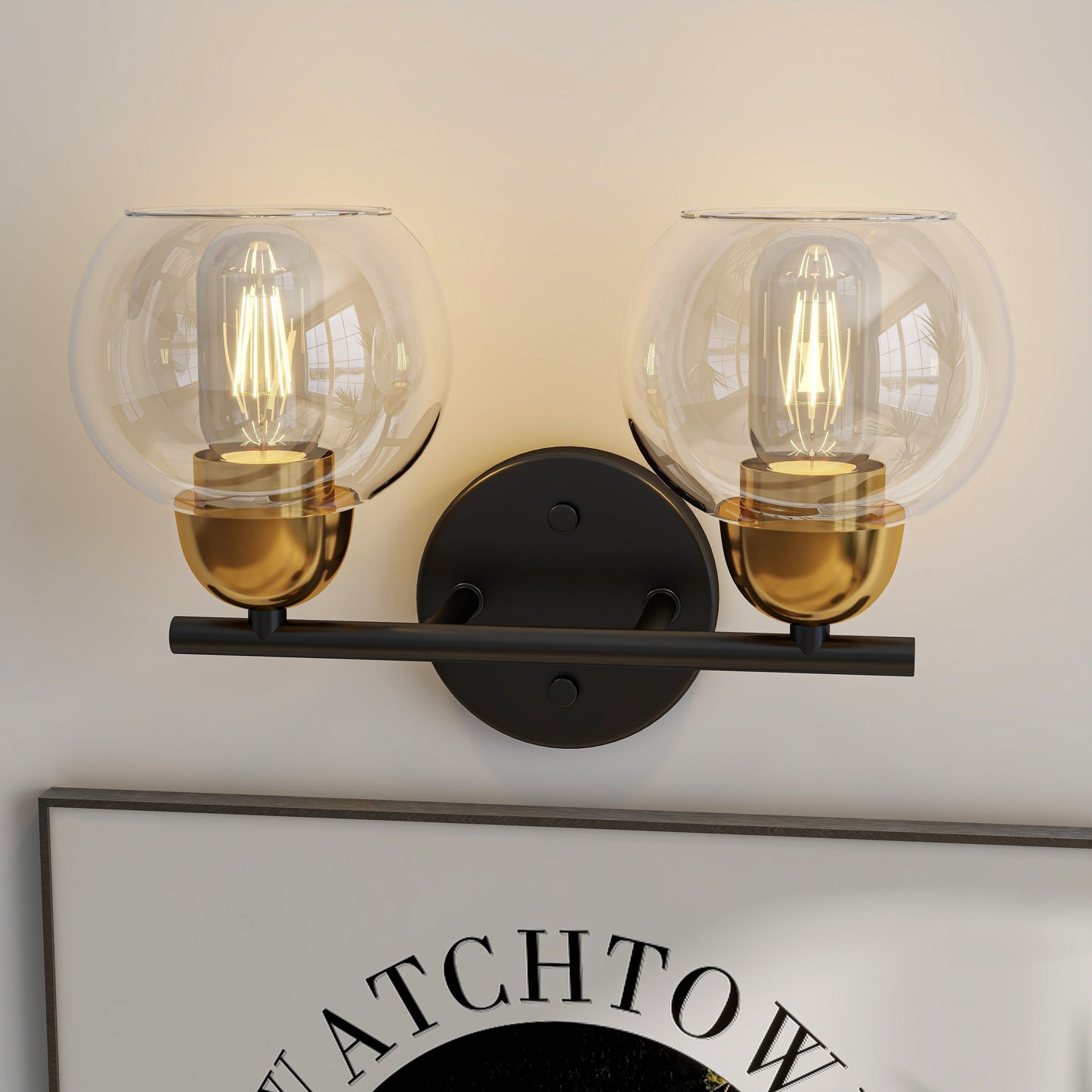 2-Light Vintage Bathroom Vanity Light Fixtures