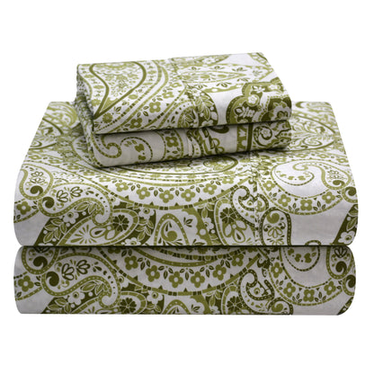 Pointehaven Cotton Boho Paisley Sheet Set