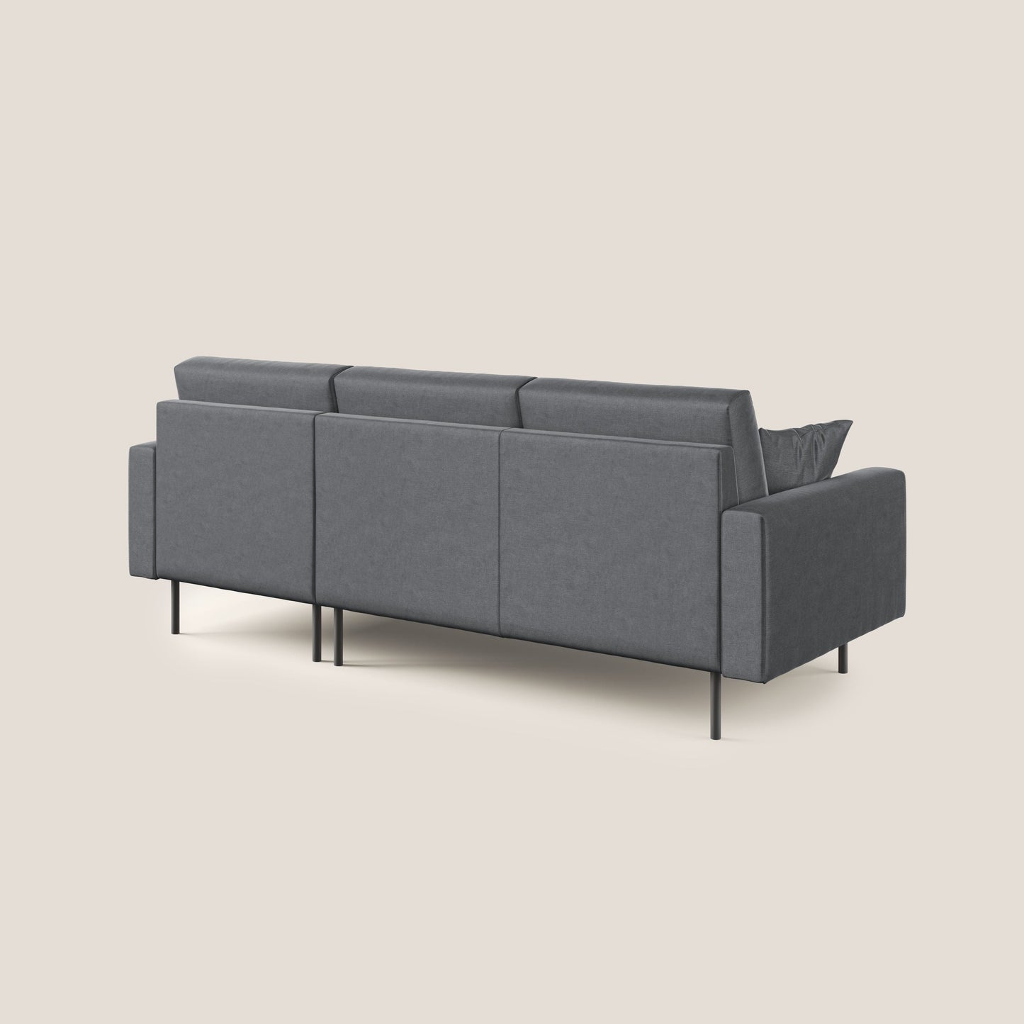 Arthur divano moderno angolare in velluto morbido impermeabile T01 antracite