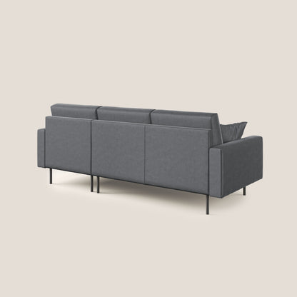 Arthur divano moderno angolare in velluto morbido impermeabile T01 antracite