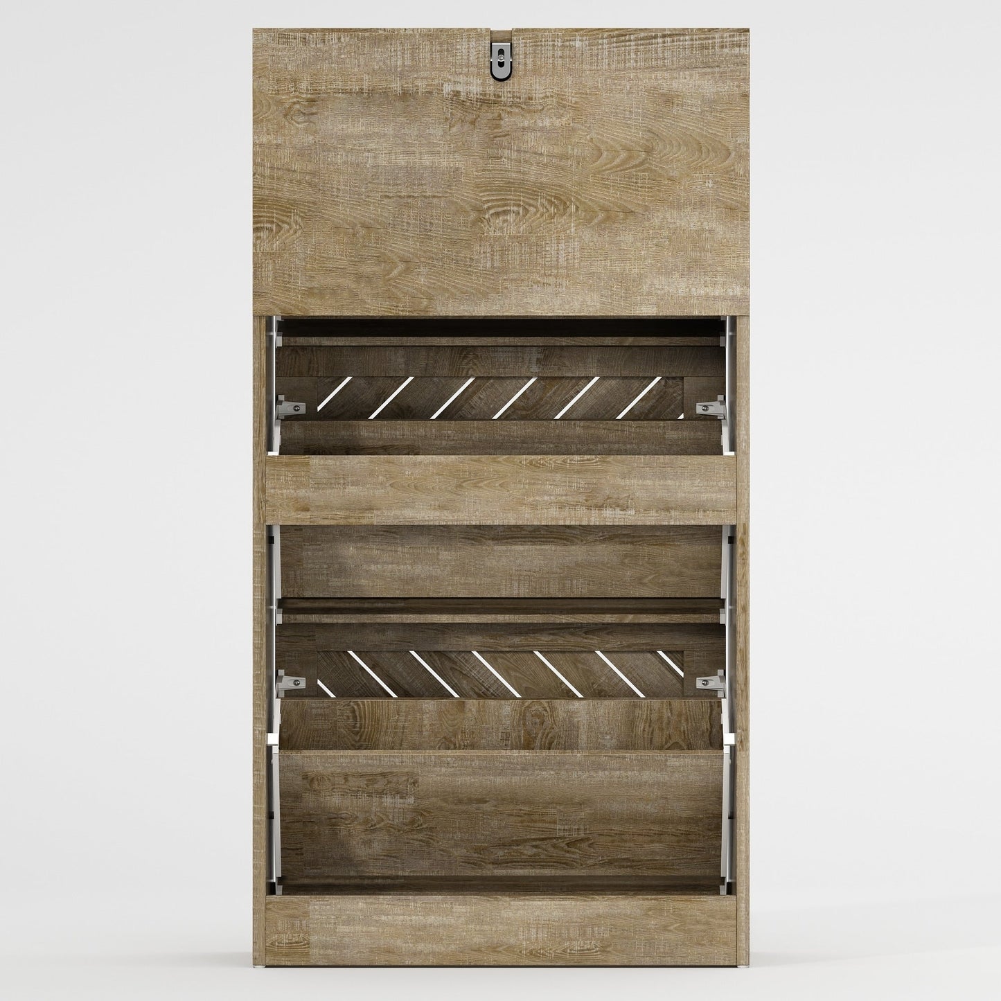 22.4 Shoe Storage Cabinet with 3 Flip Drawers Wood/ Grey by Kerrogee