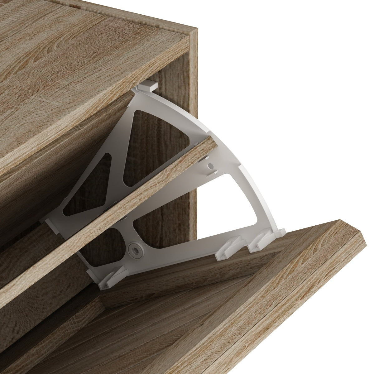 22.4 Shoe Storage Cabinet with 3 Flip Drawers Wood/ Grey by Kerrogee