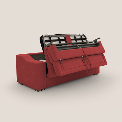 Bomber divano letto matrimoniale con poggiatesta in tessuto impermeabile T14 rosso 