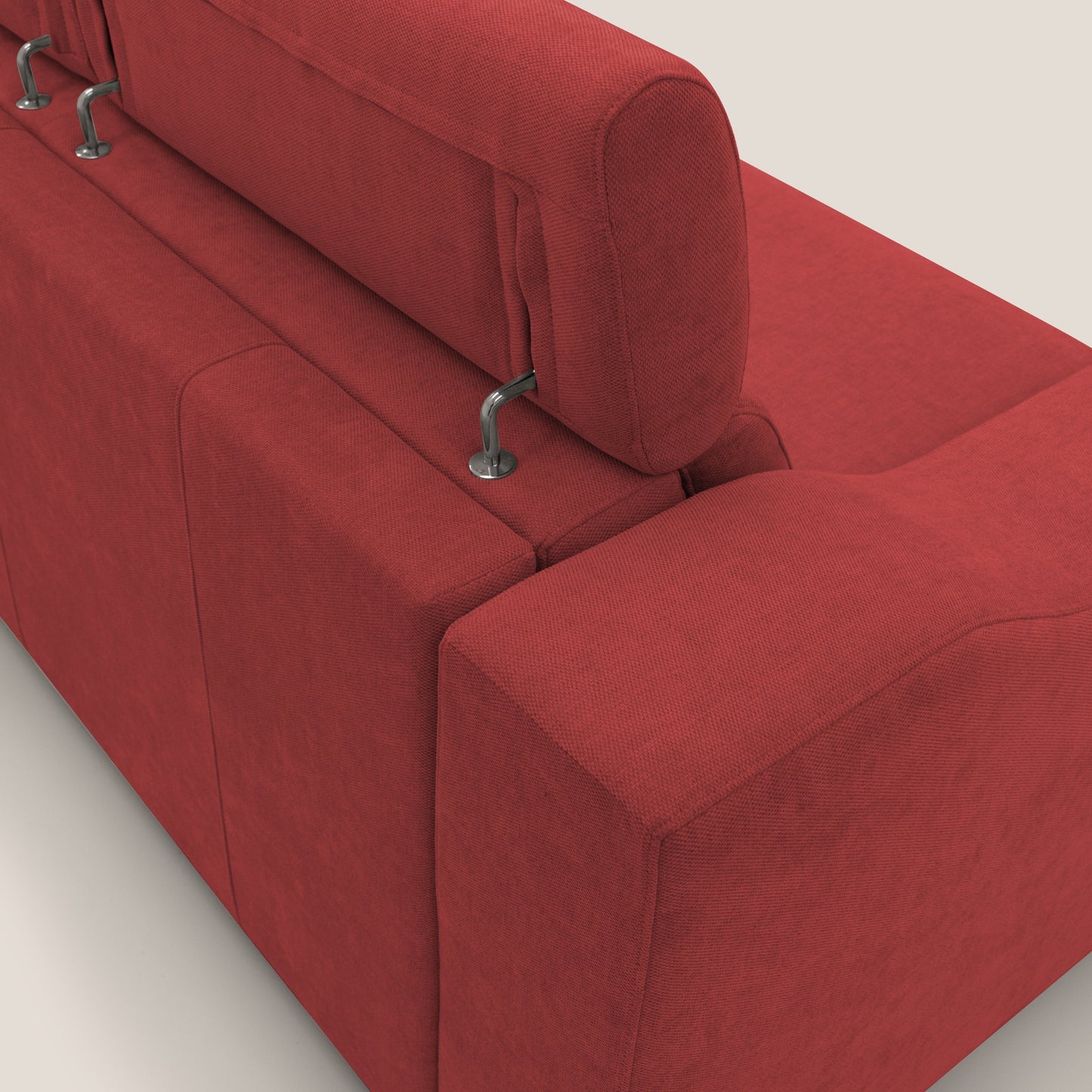 Bomber divano letto matrimoniale con poggiatesta in tessuto impermeabile T14 rosso 