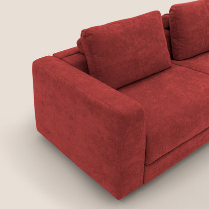 Freia Divano letto minimal materasso h15 cm con morbidi schienali in tessuto impermeabile T14 rosso