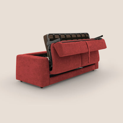 Freia Divano letto minimal materasso h15 cm con morbidi schienali in tessuto impermeabile T14 rosso