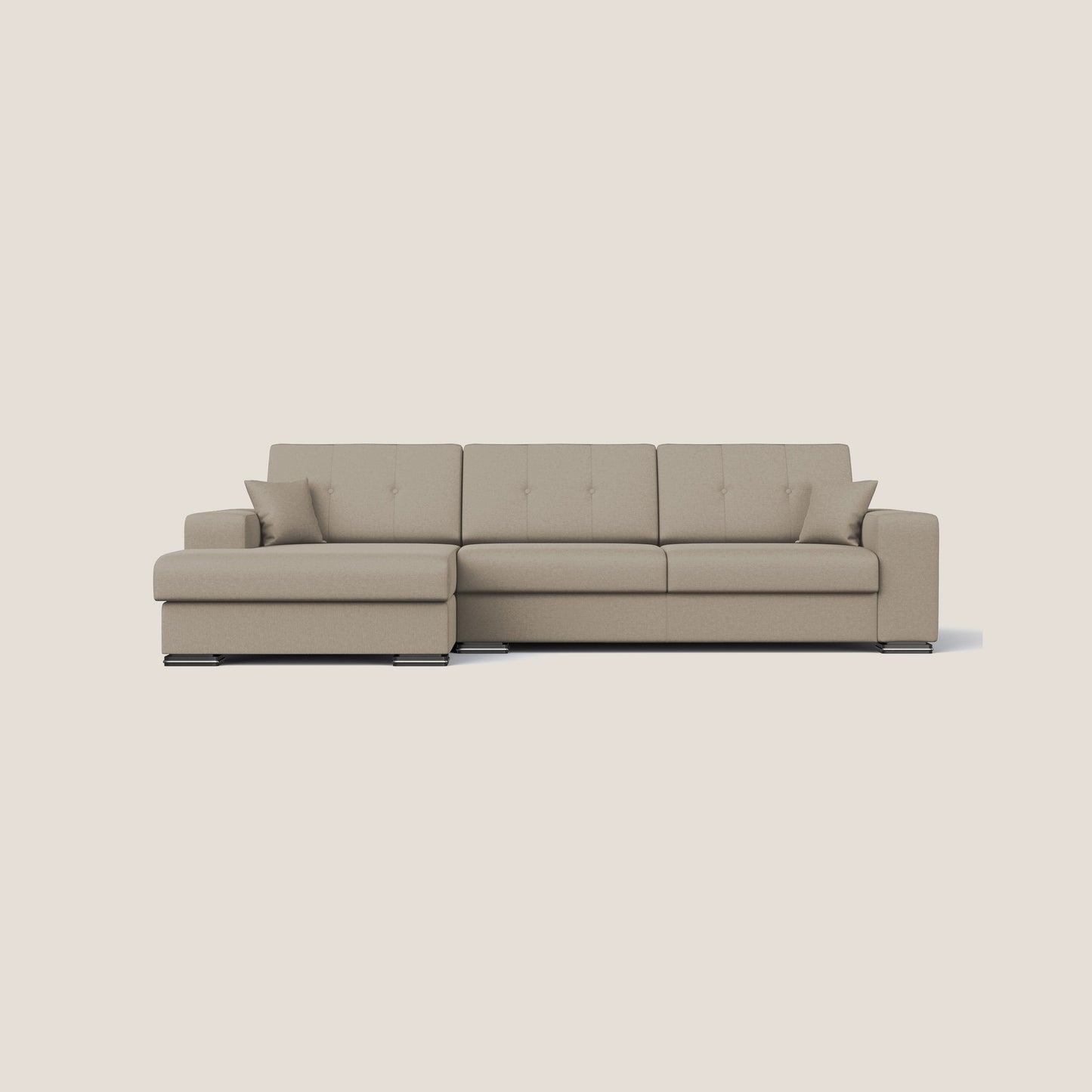 GIOVE Divano angolare Sinistro 293 cm 5 posti in tessuto impermeabile T02 BEIGE