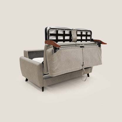 Callisto Divano letto matrimoniale in tessuto morbido impermeabile T02 beige