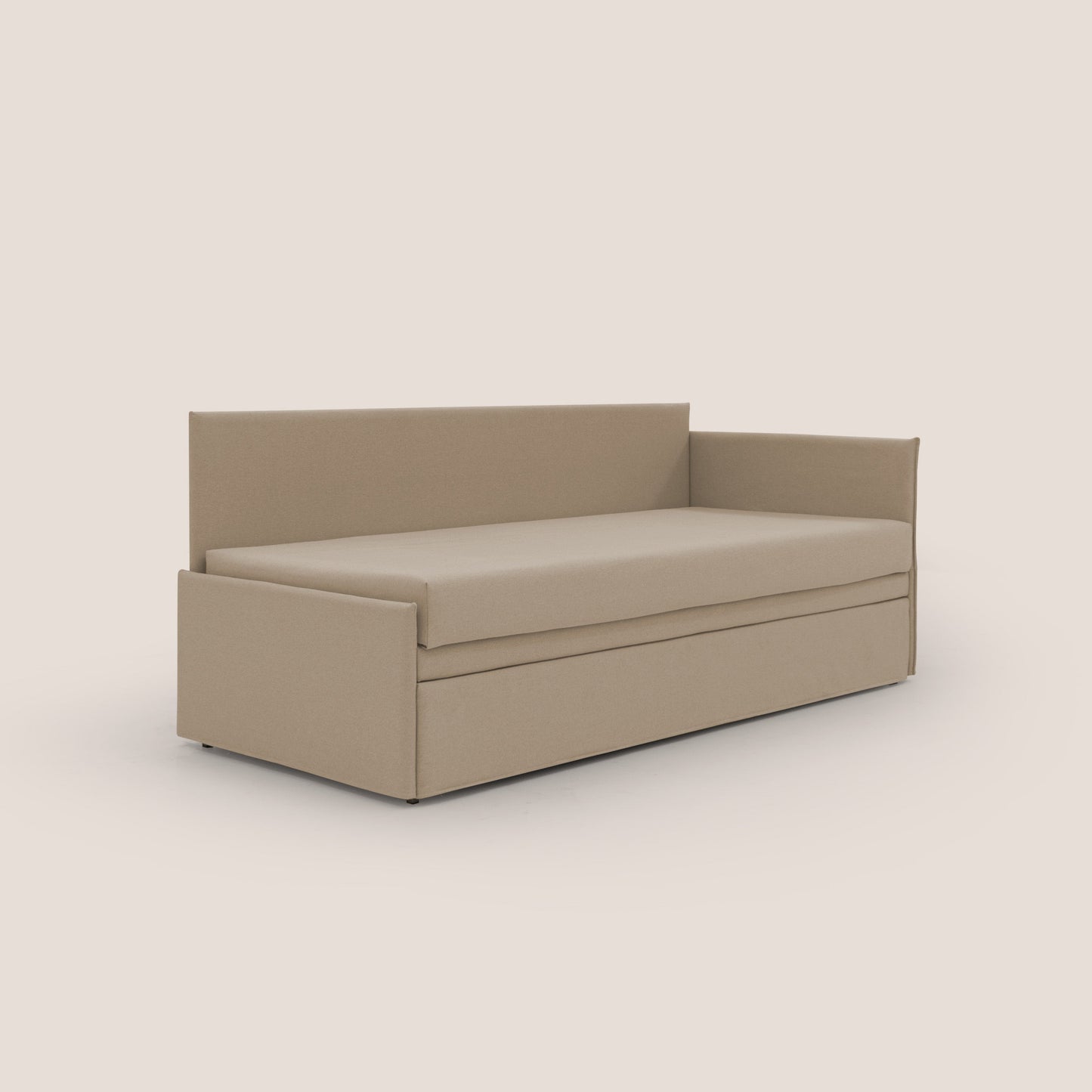Durini Divano duplex con doppio letto in tessuto simil cotone impermeabile T13 beige 
