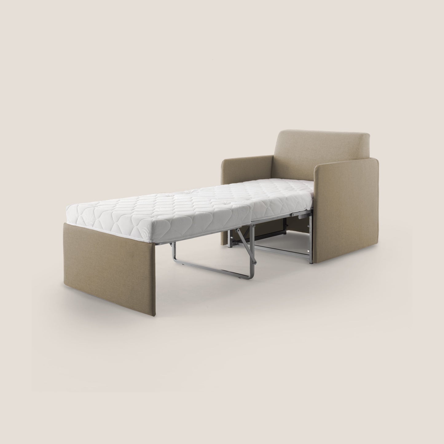DAG Poltrona letto singolo salvaspazio in TESSUTO impermeabile T13 beige