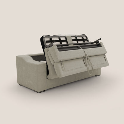 Bomber divano letto matrimoniale con poggiatesta in tessuto impermeabile T14 tortora 