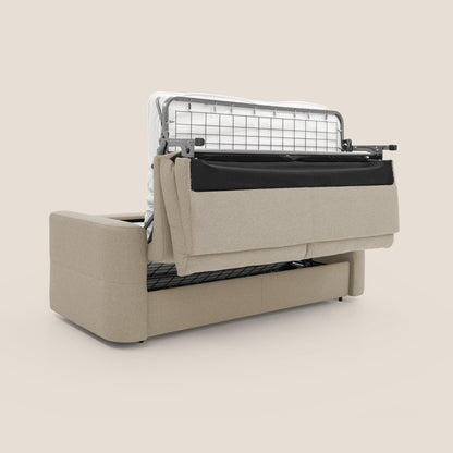 Cupido Divano letto materasso H18 cm e schienale alto in tessuto impermeabile simil cotone T13 beige