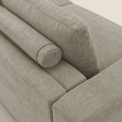 Freia Divano letto minimal materasso h15 cm con morbidi schienali in tessuto impermeabile T14 tortora