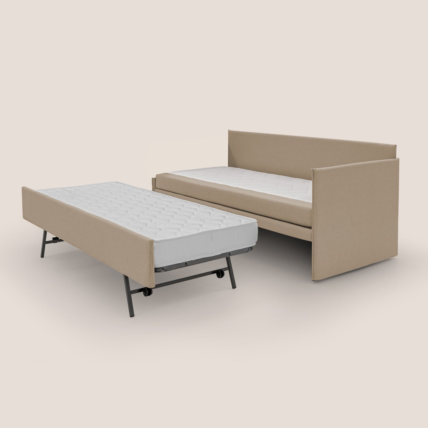 Durini Divano duplex con doppio letto in tessuto simil cotone impermeabile T13 beige 