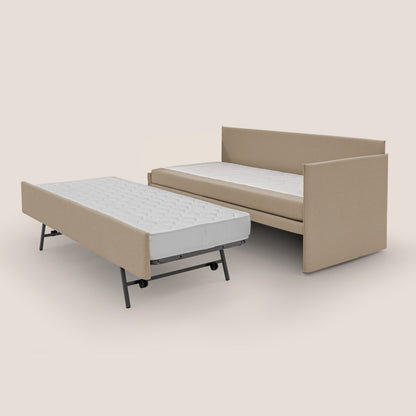 Durini Divano duplex con doppio letto in tessuto simil cotone impermeabile T13 beige 