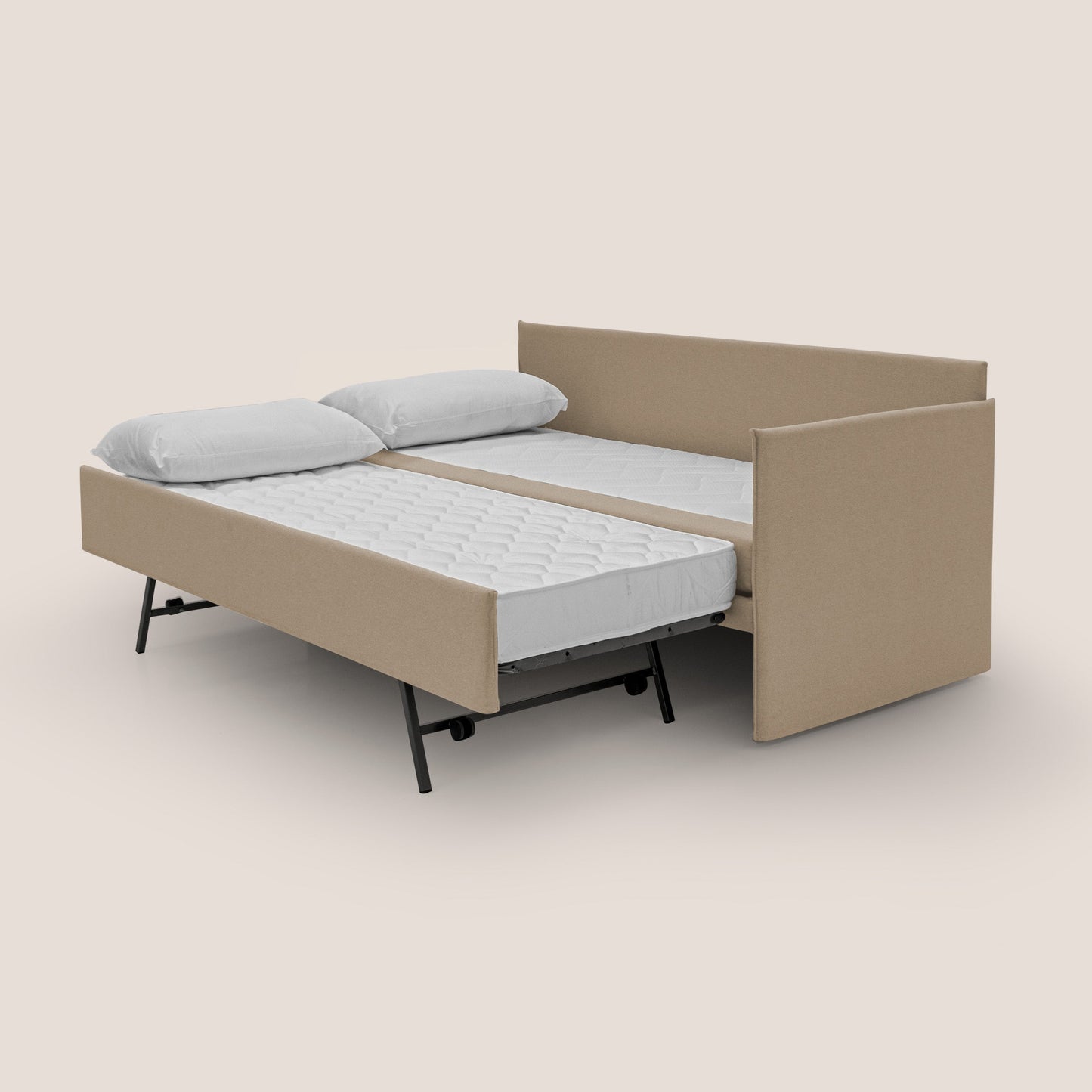 Durini Divano duplex con doppio letto in tessuto simil cotone impermeabile T13 beige 