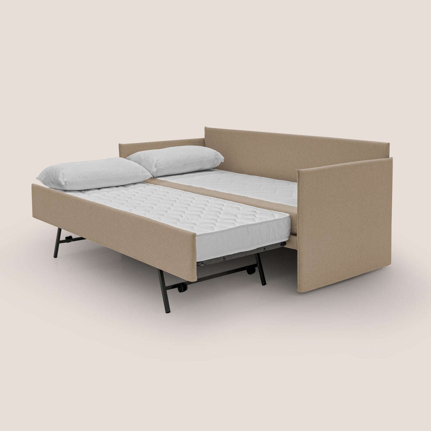 Brenta Divano duplex con doppio letto in tessuto simil cotone impermeabile T13 beige 