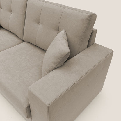 GIOVE Divano angolare Sinistro 293 cm 5 posti in tessuto impermeabile T02 BEIGE