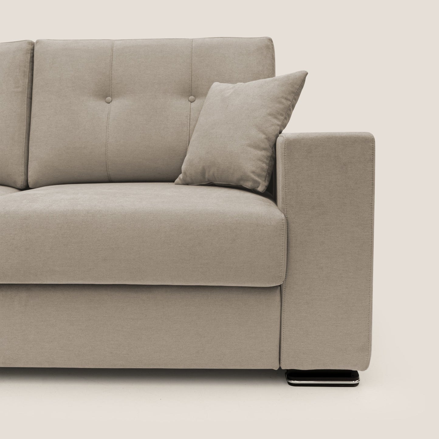 GIOVE Divano angolare Sinistro 293 cm 5 posti in tessuto impermeabile T02 BEIGE