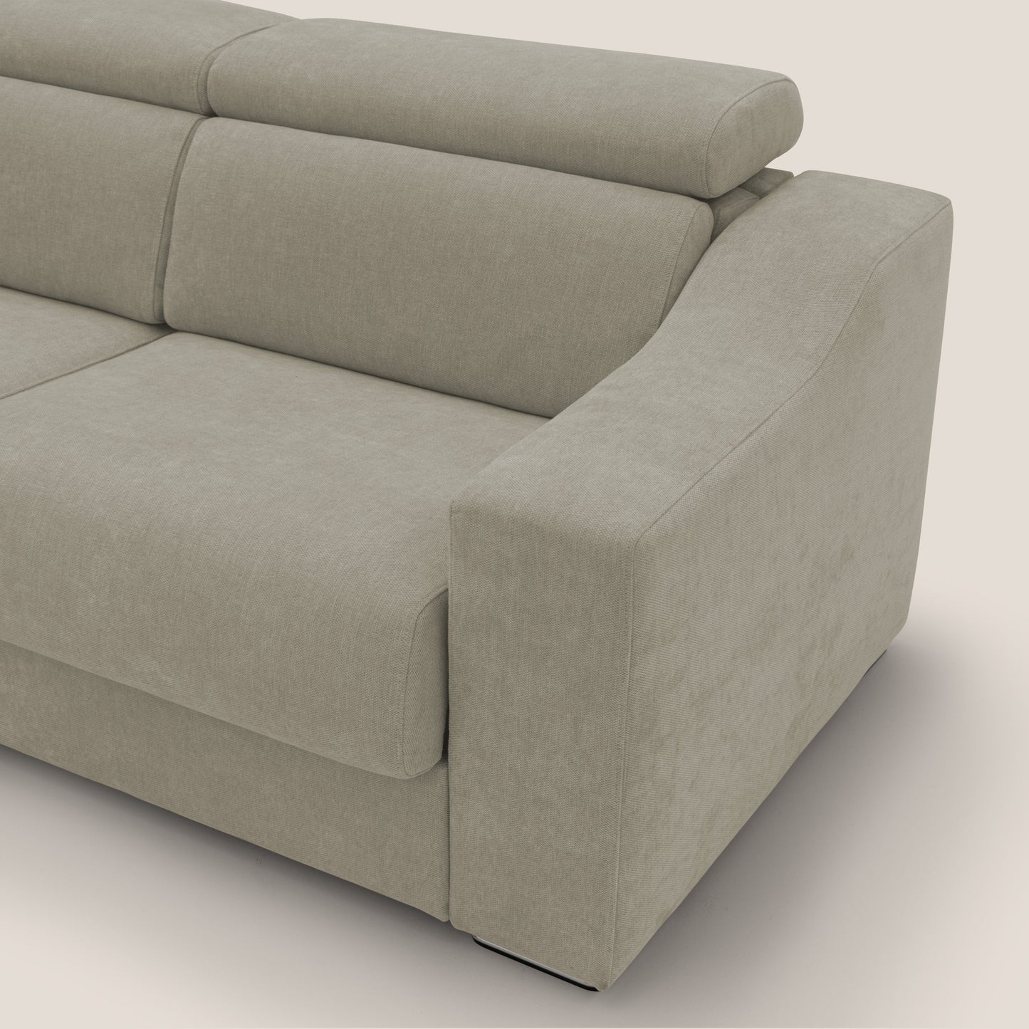 Bomber divano letto matrimoniale con poggiatesta in tessuto impermeabile T14 tortora 