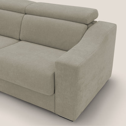 Bomber divano letto matrimoniale con poggiatesta in tessuto impermeabile T14 tortora 