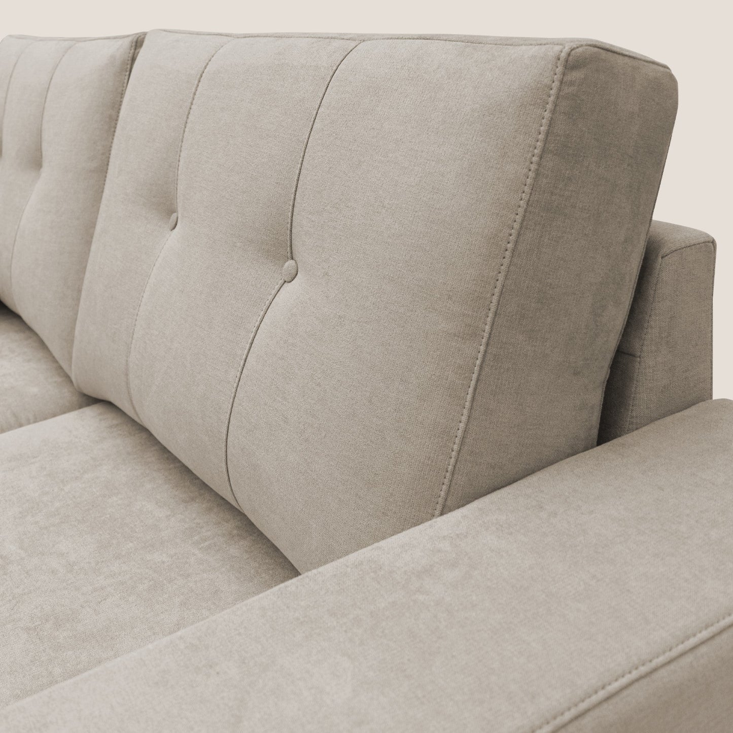 GIOVE Divano angolare Sinistro 293 cm 5 posti in tessuto impermeabile T02 BEIGE