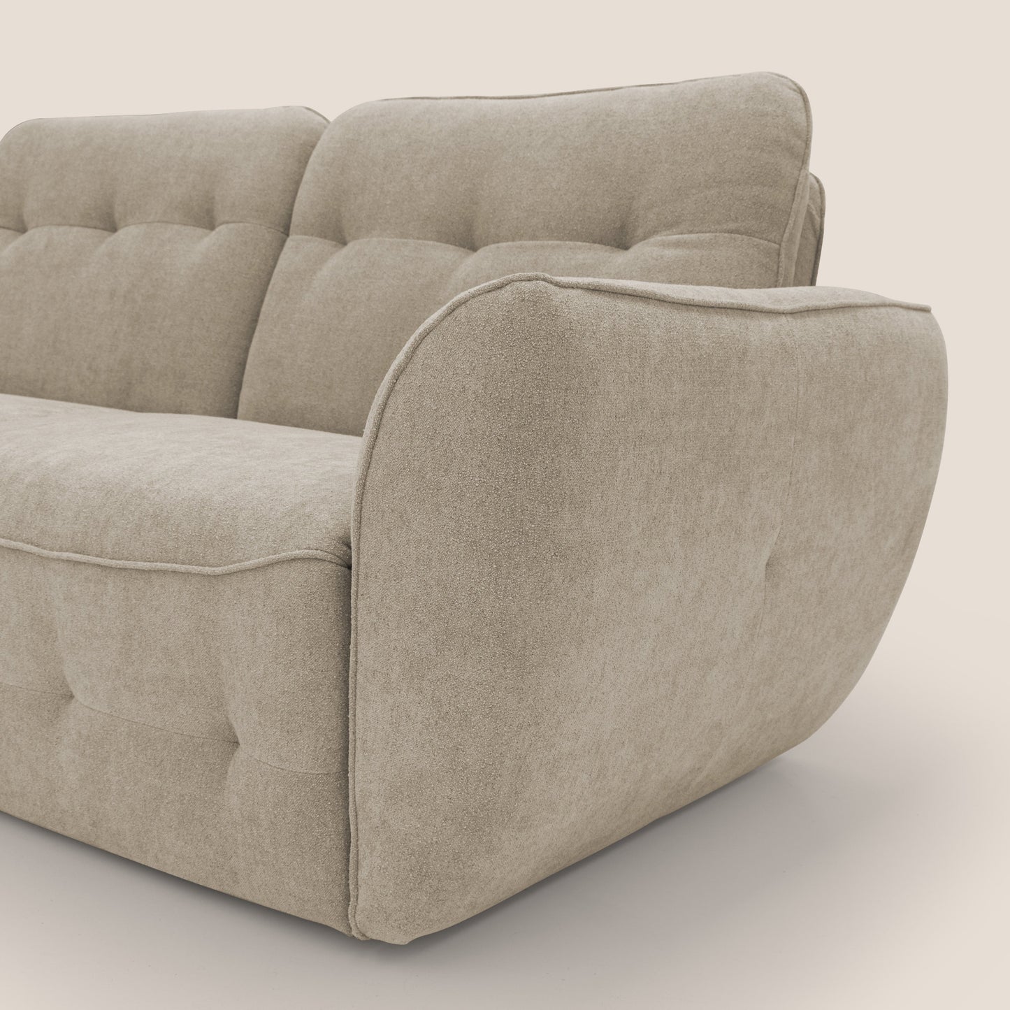 Cerbero divano 2 e 3 posti in morbido bouclé impermeabile T07 beige