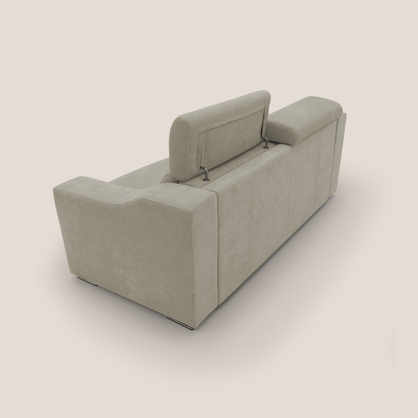 Bomber divano letto matrimoniale con poggiatesta in tessuto impermeabile T14 tortora 